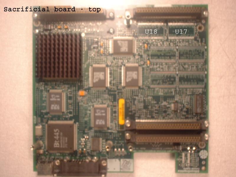 Picture of the top of a sacrificial board